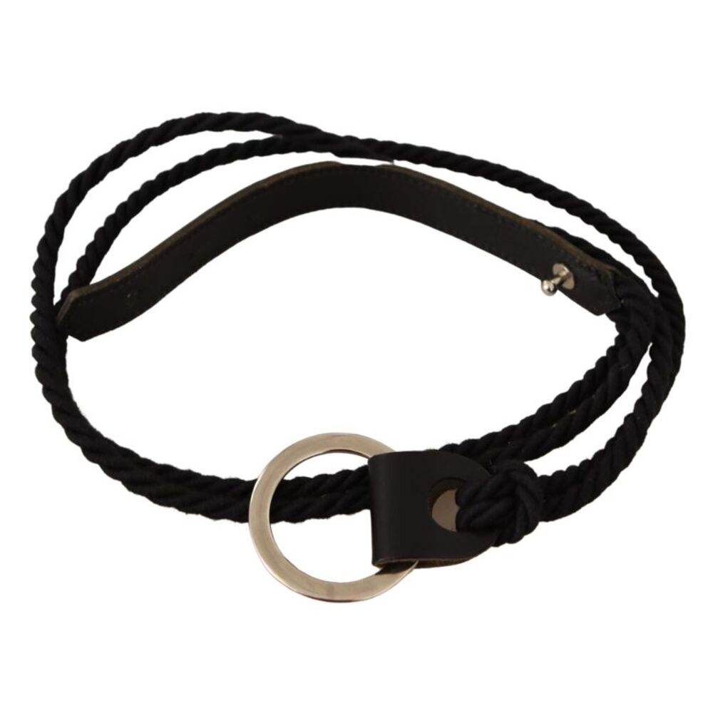 MILA SCHÖN Black Leather Slim Women Waistband Metal Buckle Women's Belt